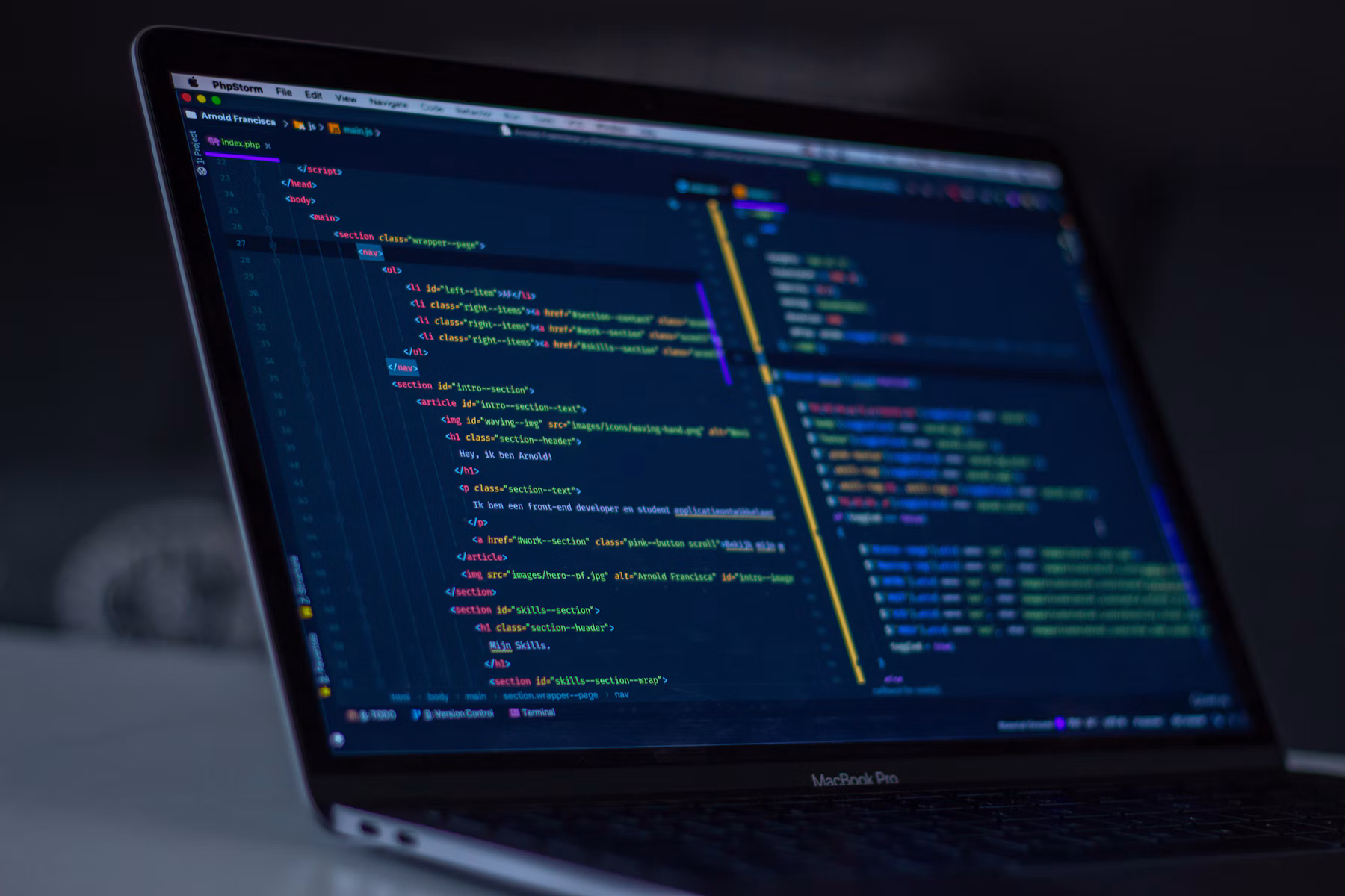 Developer writing software